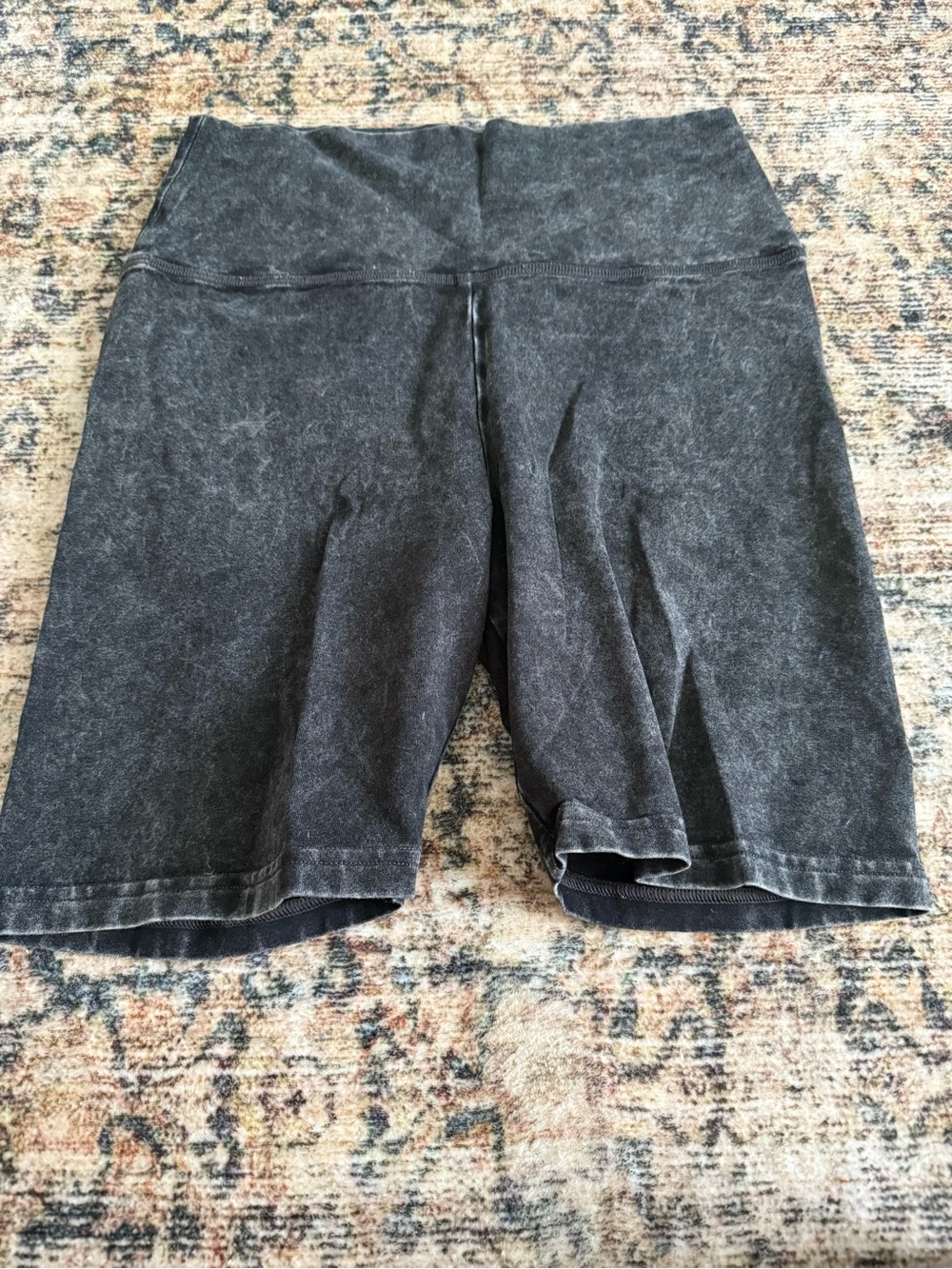 aerie Washed Charcoal High-Rise Bike Shorts — Vintage Black Look